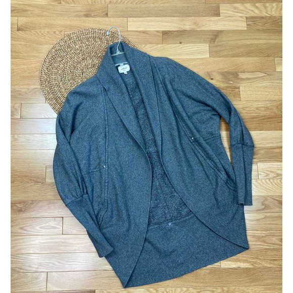 *Wilfred Aritzia Diderot Open Front Grey Charcoal Cardigan Womens Small Casaul - Picture 2 of 4